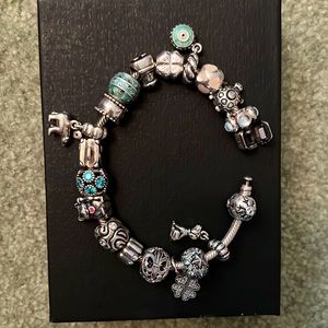 Icy blue pandora charm bracelet